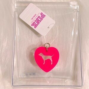 Victoria’s Secret Pink Key Chain Heart Dog Charm NWT Excellent Condition…